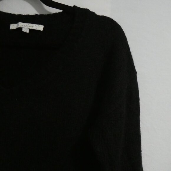 DREAMERS | s-m small to medium | Black Long Sleeve V-Neck Sweater Dress - Picture 5 of 16
